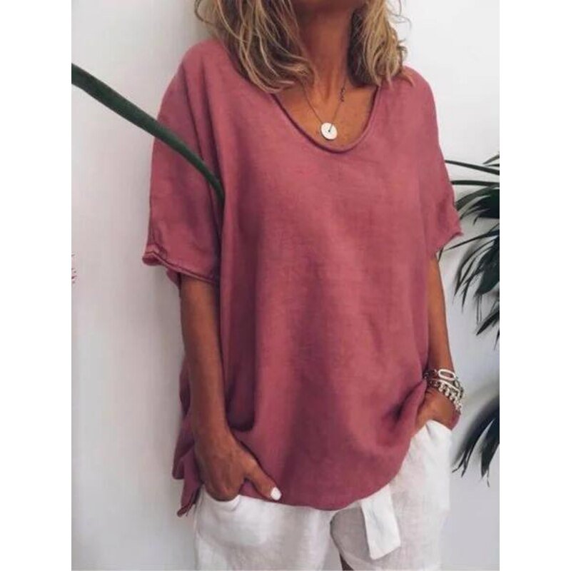 Sommerliches Leinen-T-Shirt Lara: Oversized und bequem