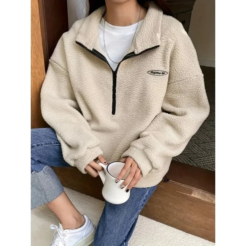 Fudus Damen Kapuzenpullover mit Reißverschluss