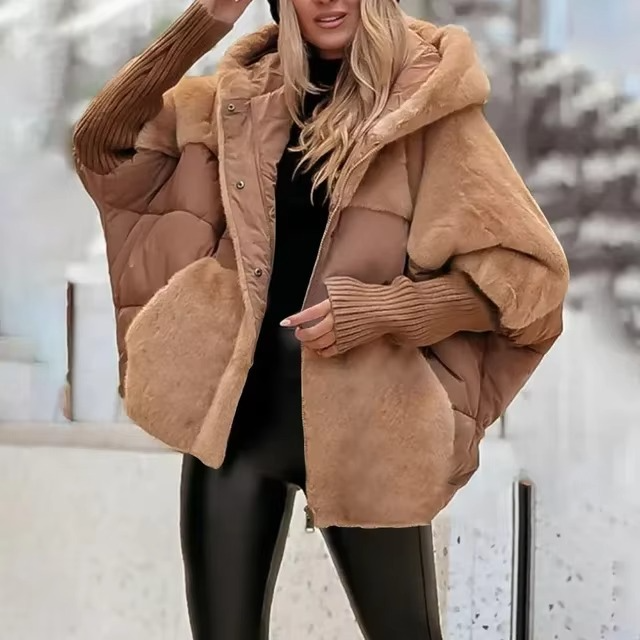 ModeGeist | Jacke Damen Gefüttert mit Kapuze, Lässige Passform