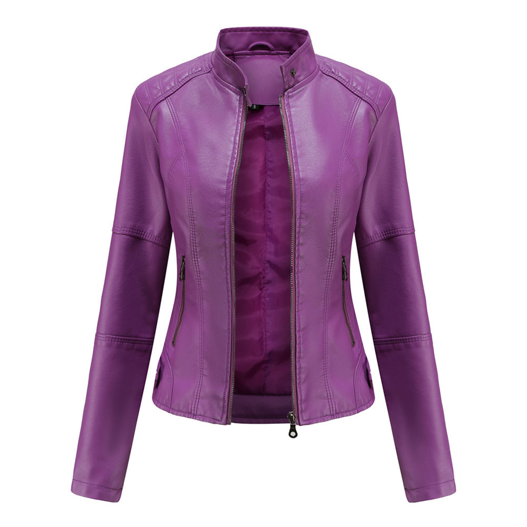 MODEGEIST Damen Jacke Modern Strukturiert Asymmetrisch Reißverschluss Schwarz