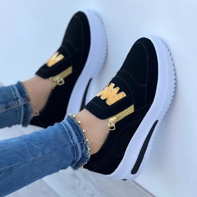 Damen-Sneaker aus Mikrofaser - stylisch
