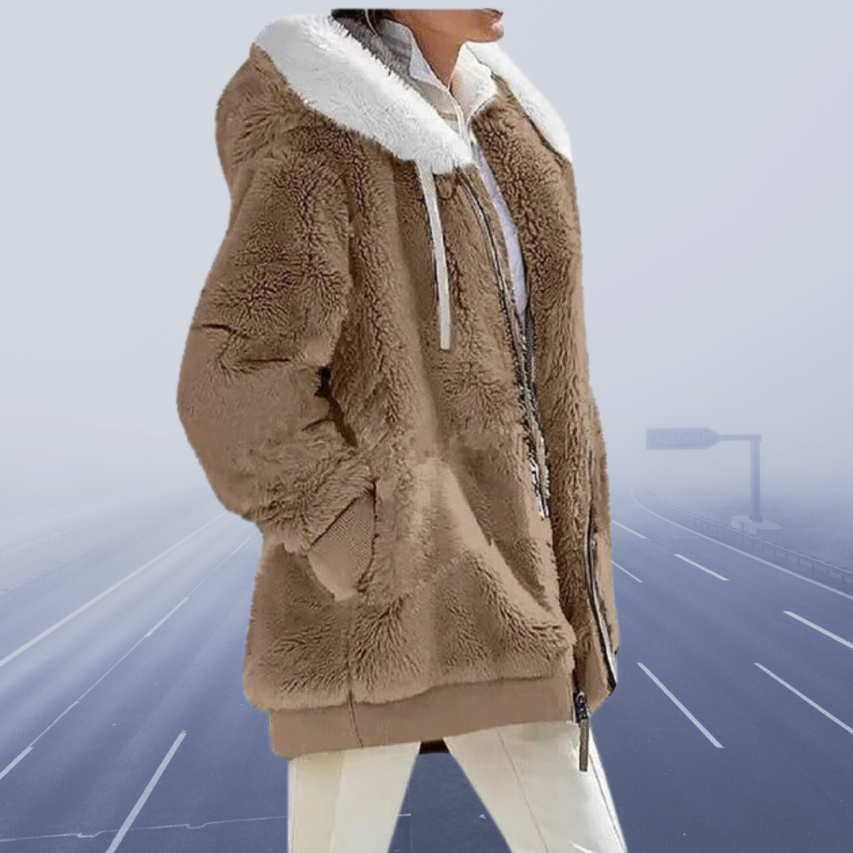 ModeGeist | Übergroße Teddyjacke für Damen Gemütlich und Warm Wintermantel