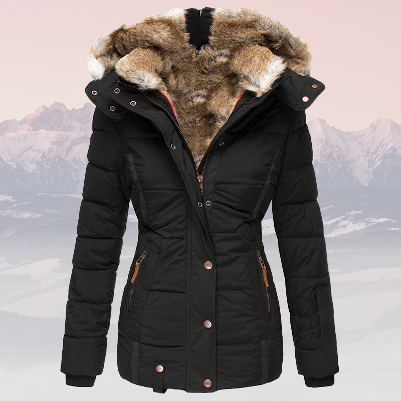 ModeGeist | Winter Warme Fellkragen Kapuzen-Daunenjacke - Isolierte Stilvolle Winterjacke
