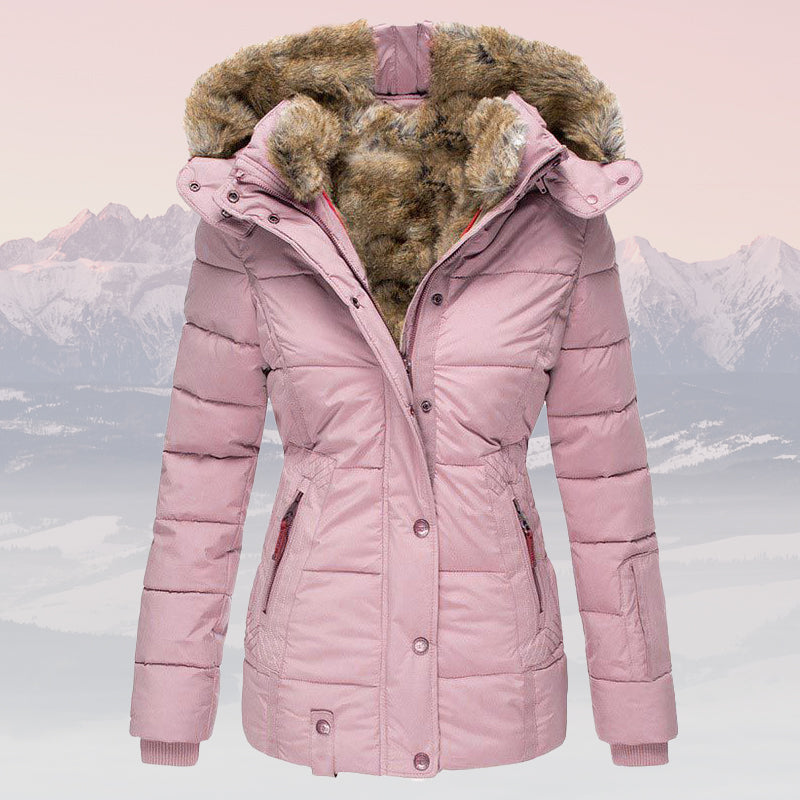 ModeGeist | Winter Warme Fellkragen Kapuzen-Daunenjacke - Isolierte Stilvolle Winterjacke