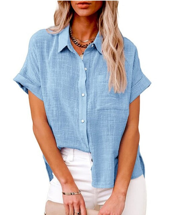 Baumwoll-Leinen Bluse von Janice Lockerer