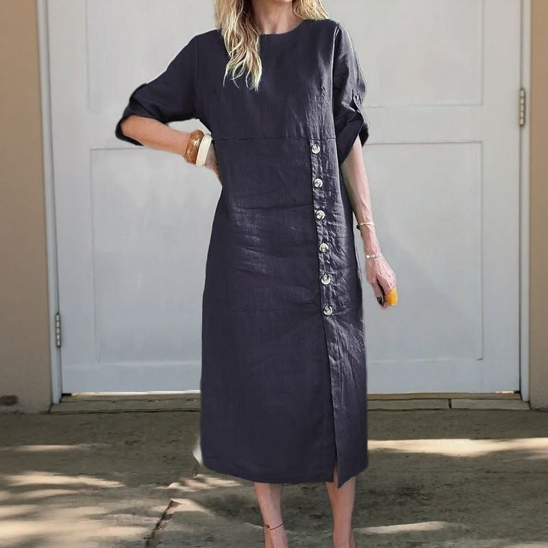 Leinenkleid mit Knopfleiste von UTA