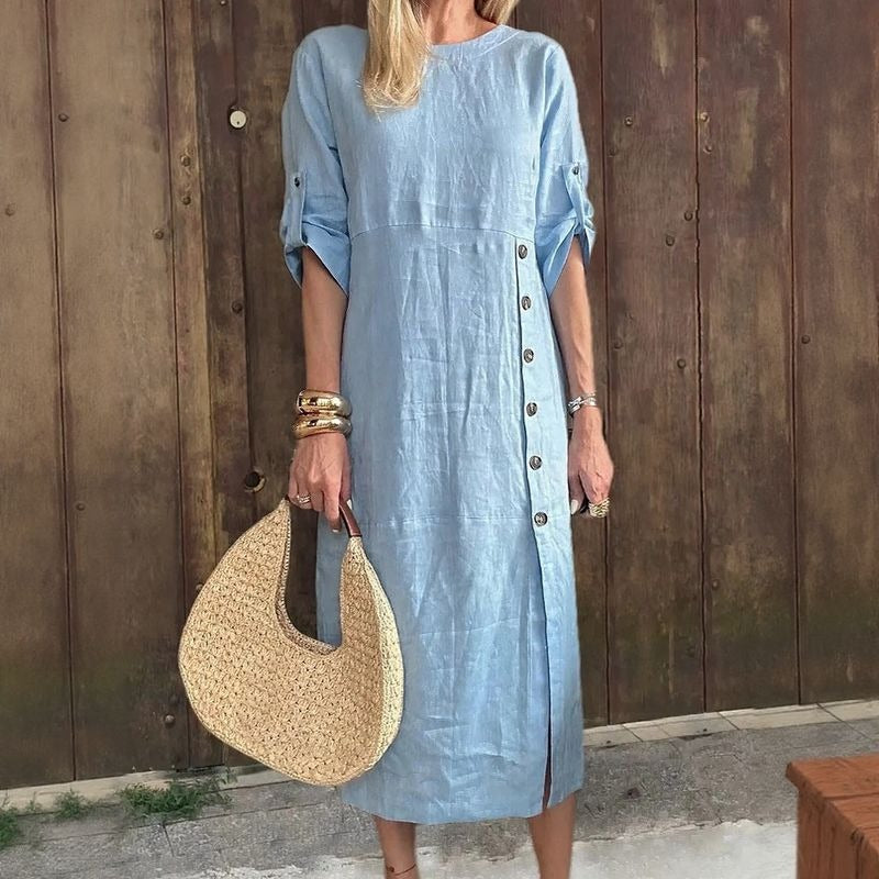 Leinenkleid mit Knopfleiste von UTA