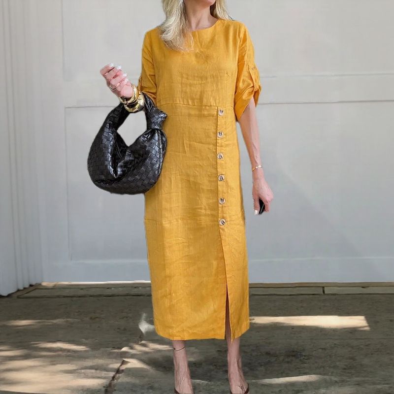 Leinenkleid mit Knopfleiste von UTA