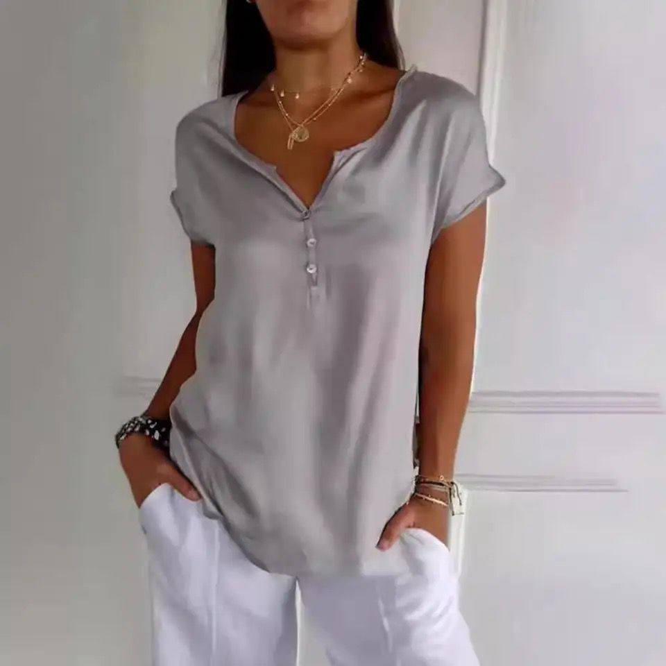 Fudus Bluse mit V-Ausschnitt