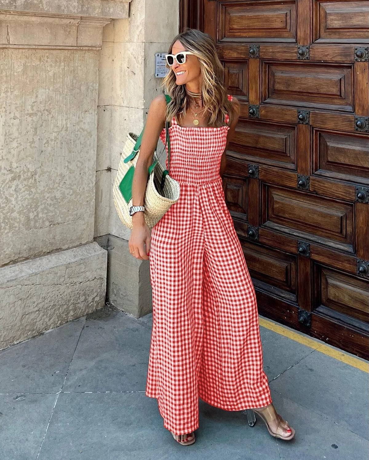 SARAH Jumpsuit mit weitem Bein und Streifendesign