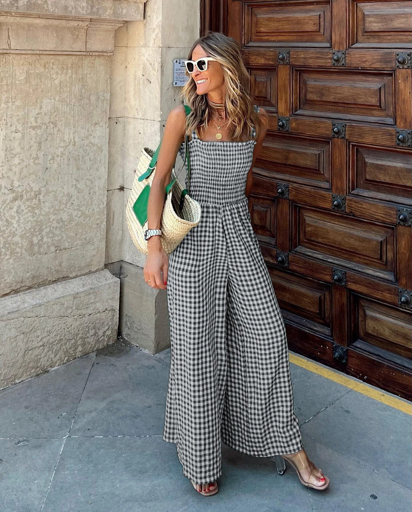 SARAH Jumpsuit mit weitem Bein und Streifendesign