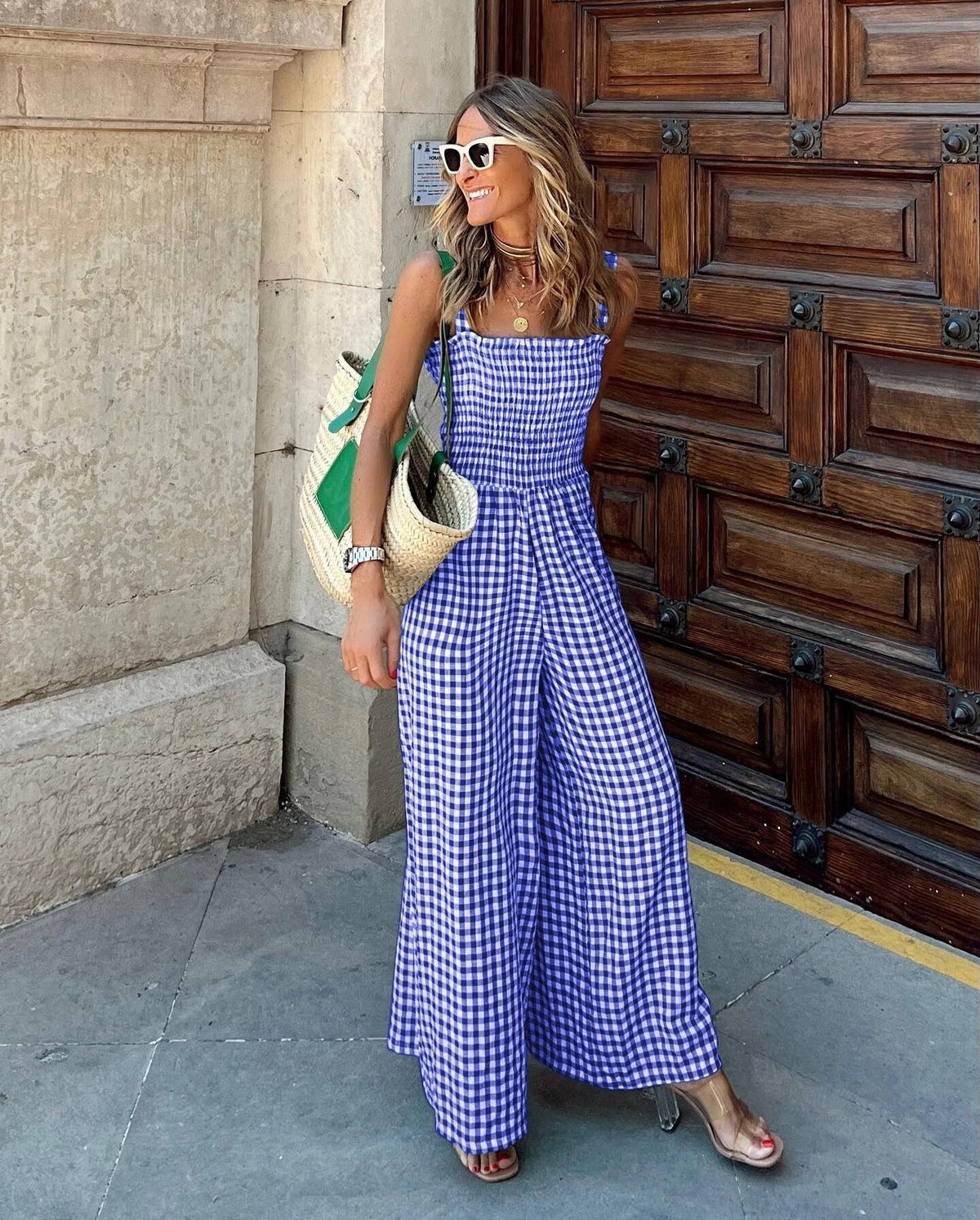 SARAH Jumpsuit mit weitem Bein und Streifendesign
