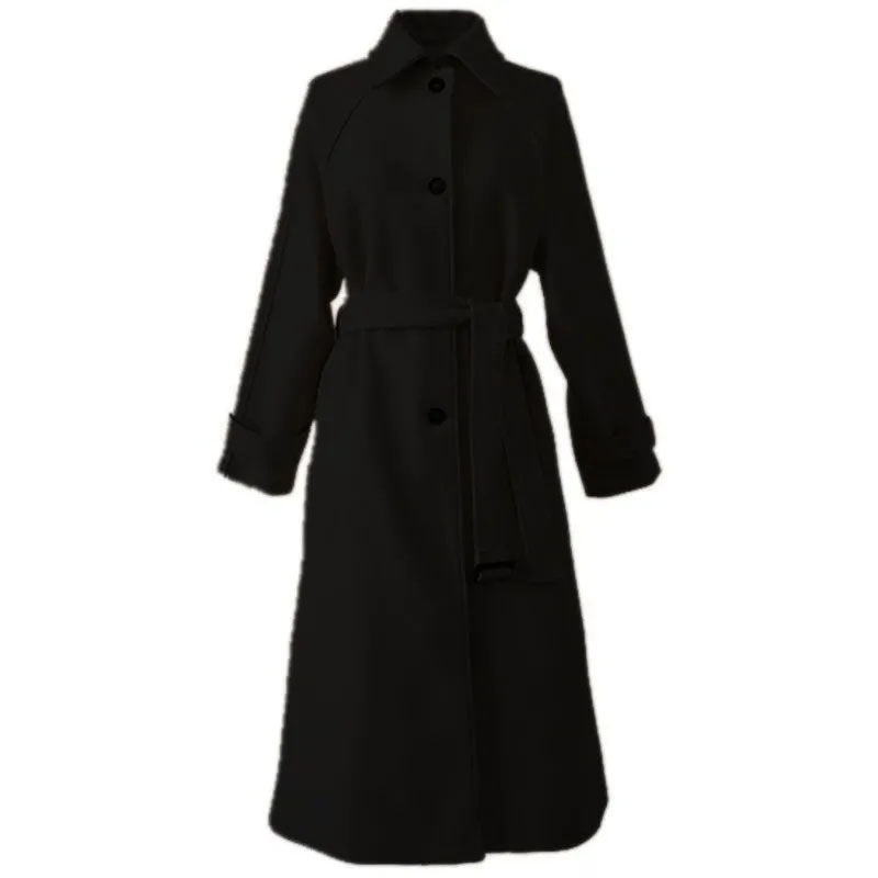 ModeGeist | Eleganceblend Gürtelmantel Aus Wolle