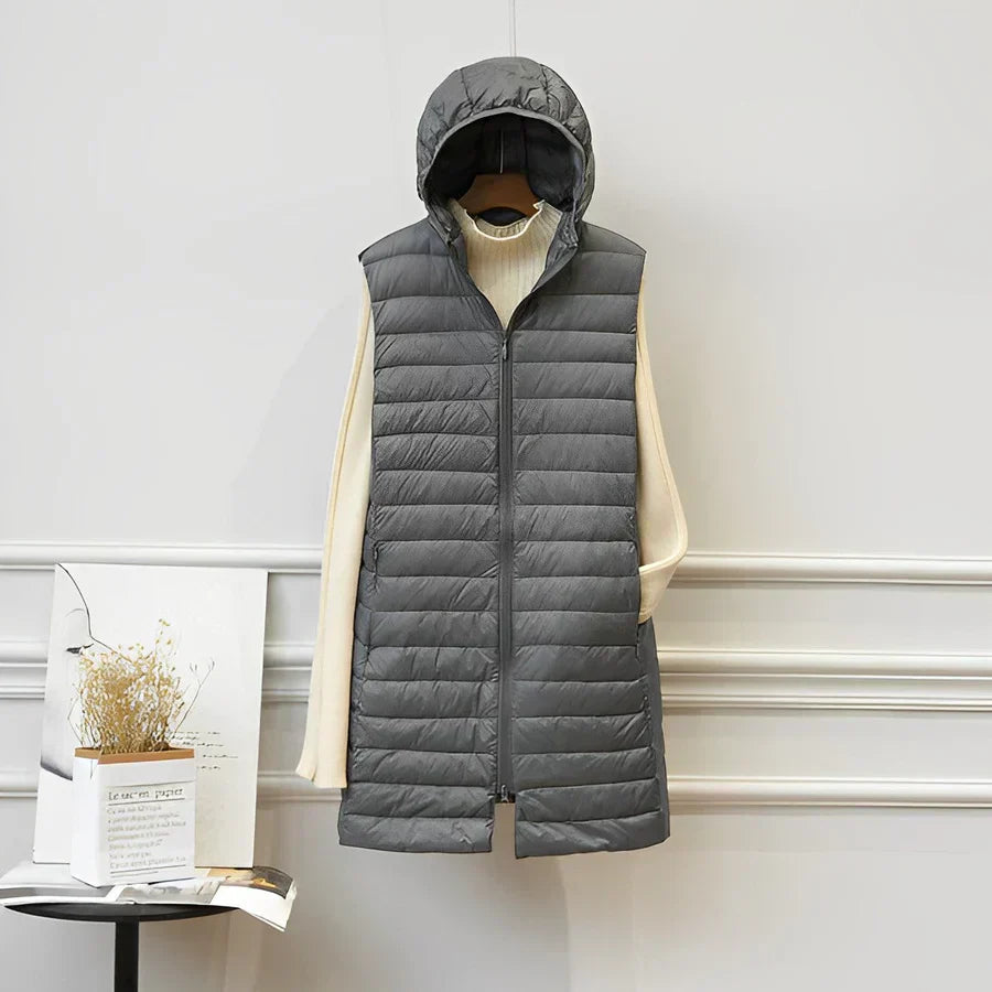ModeGeist | Ärmellose Eleganz Ärmelloser Langer Mantel