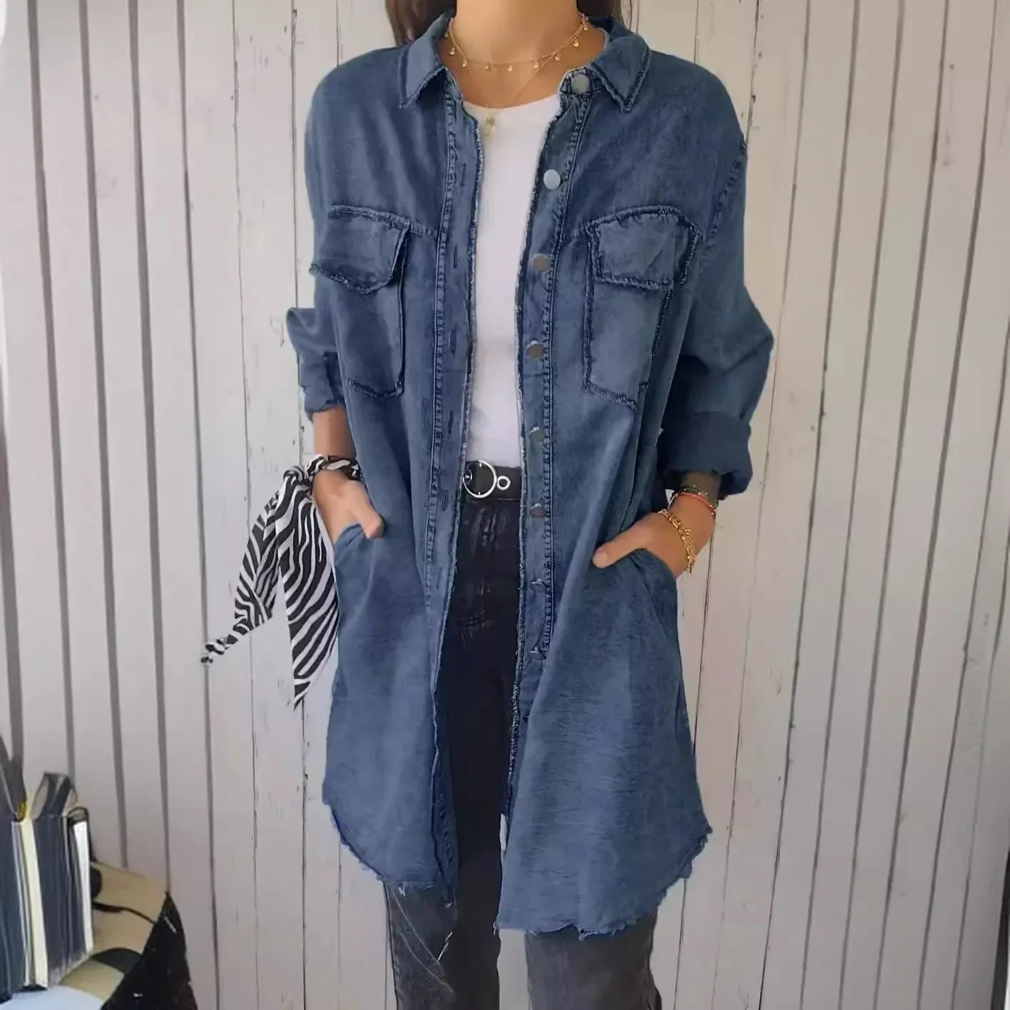 JULIA – Longsleeve Jeans Shirt