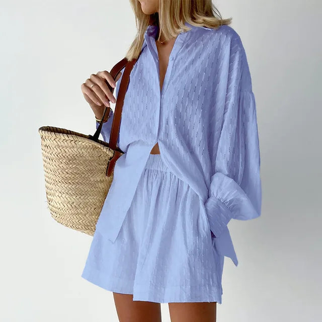 Modernes Streetwear Set: Ada Hemd und Shorts