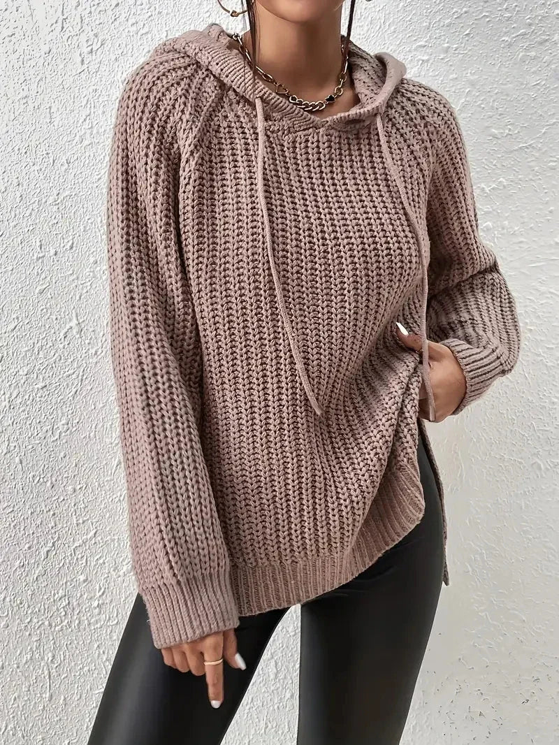 ModeGeist | Lässiger Strick-Kapuzenpullover