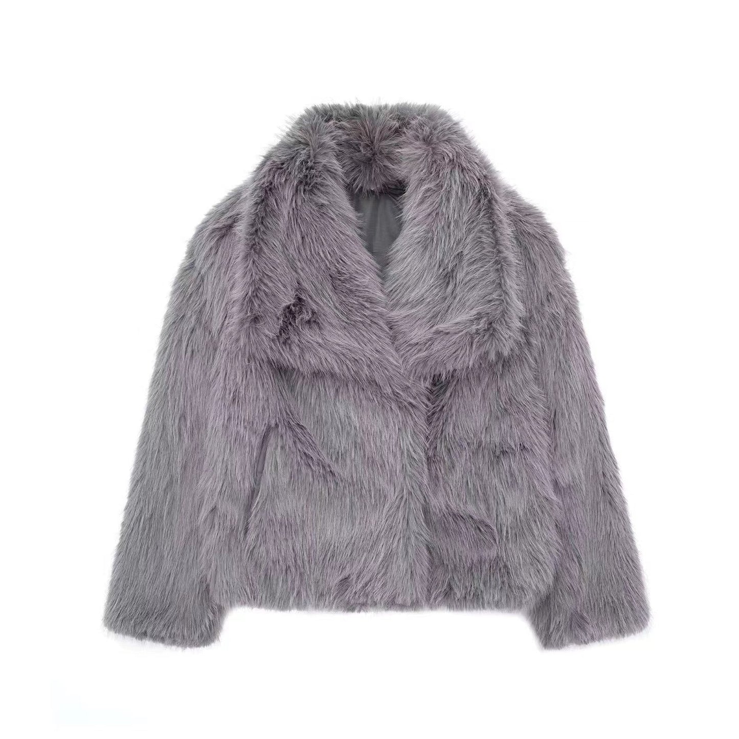 ModeGeist | Falsches Pelz Übergroße Jacke Plüsch Revers Wintermantel