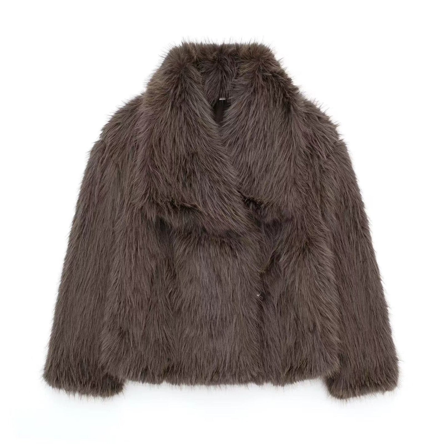 ModeGeist | Falsches Pelz Übergroße Jacke Plüsch Revers Wintermantel