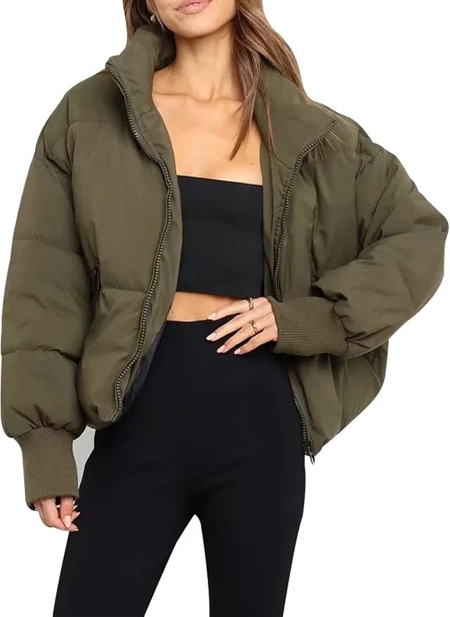 ModeGeist | Kurze Pufferjacke Übergröße Reißverschlussjacke
