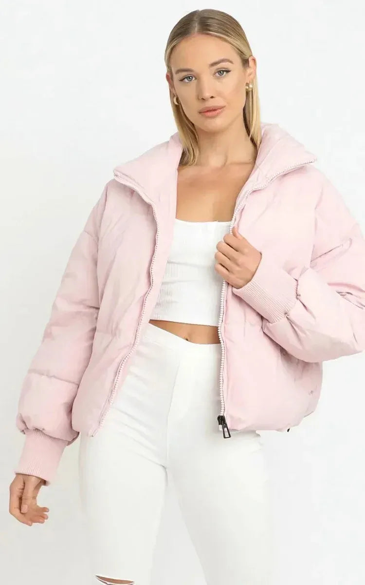 ModeGeist | Kurze Pufferjacke Übergröße Reißverschlussjacke