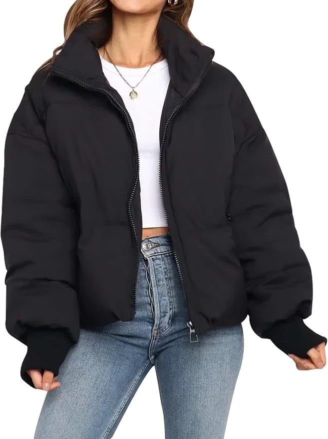 ModeGeist | Kurze Pufferjacke Übergröße Reißverschlussjacke