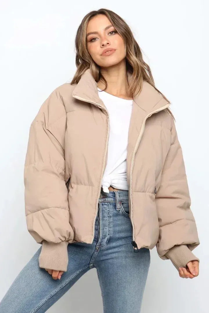 ModeGeist | Kurze Pufferjacke Übergröße Reißverschlussjacke