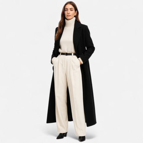 ModeGeist | Longline Maxi Mantel Maßgeschneiderter Doppelreiher Winterübermantel
