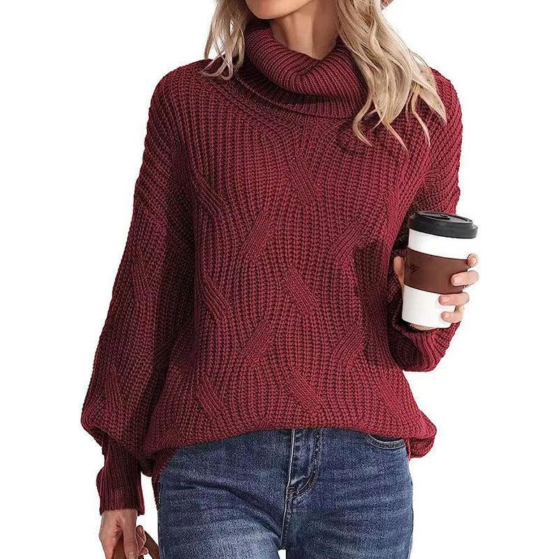 ModeGeist | Pullover - Damen Winter Kabelstrick Rollkragenpullover