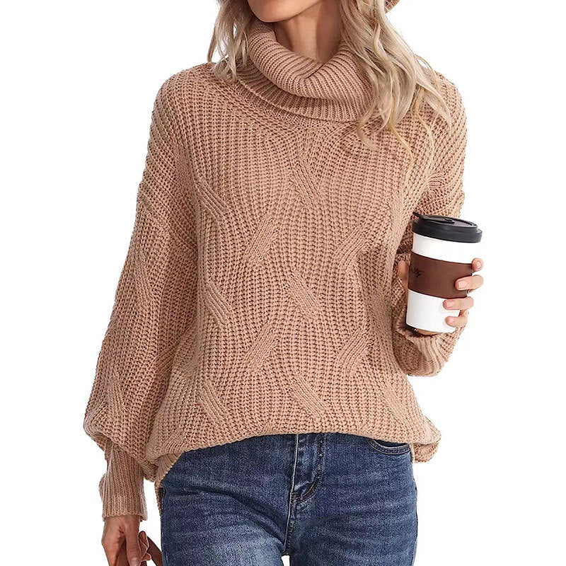 ModeGeist | Pullover - Damen Winter Kabelstrick Rollkragenpullover