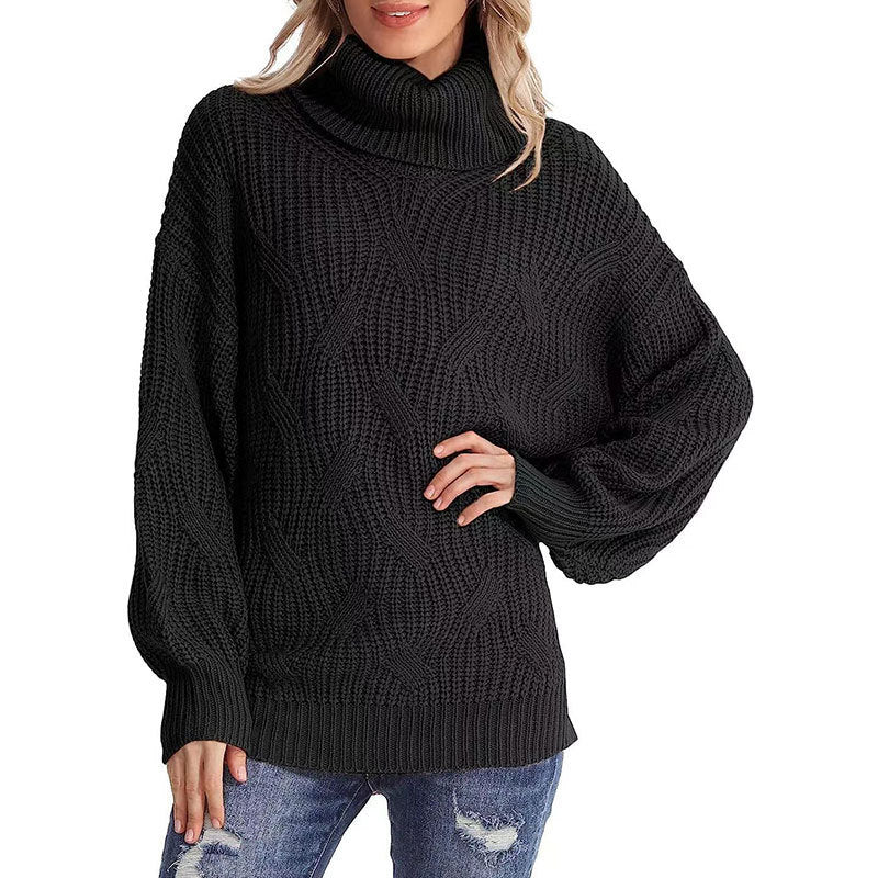 ModeGeist | Pullover - Damen Winter Kabelstrick Rollkragenpullover
