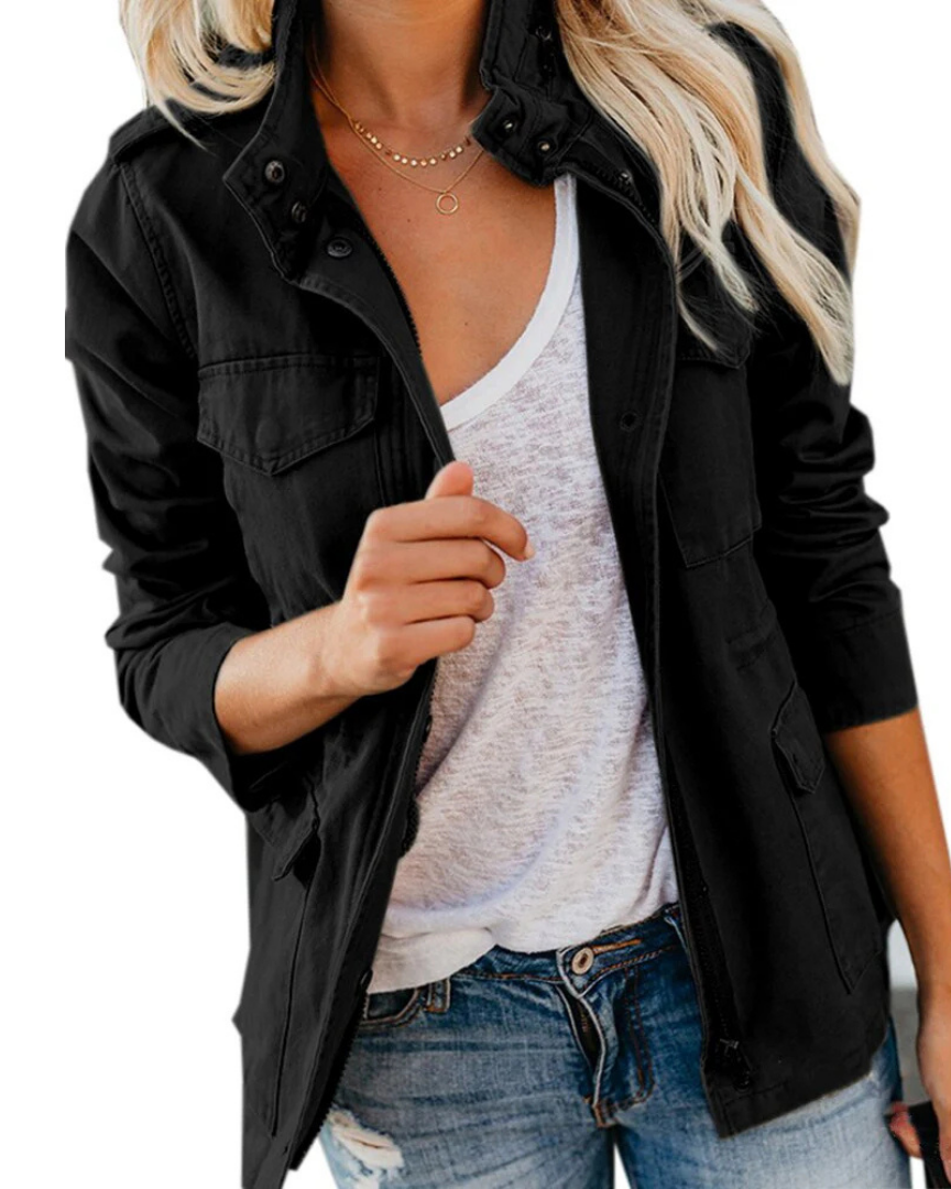 ModeGeist | Utility Jacke für Damen, Lässige Größenlänge