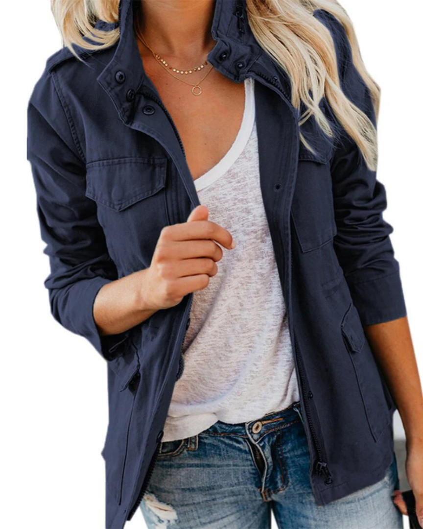 ModeGeist | Utility Jacke für Damen, Lässige Größenlänge
