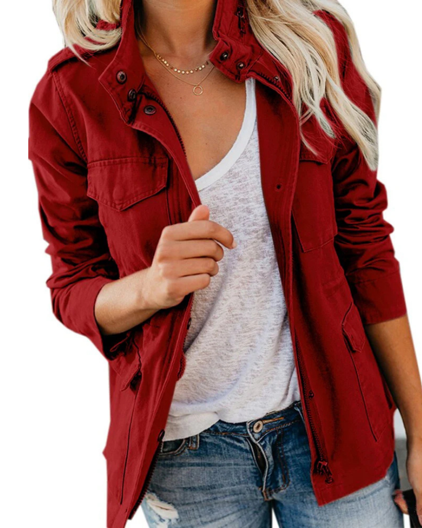 ModeGeist | Utility Jacke für Damen, Lässige Größenlänge