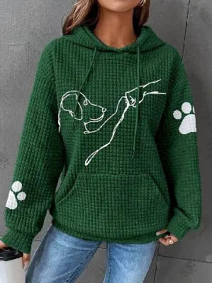 ModeGeist | Übergröße Weicher Damen Kapuzenpullover mit Hund Druck