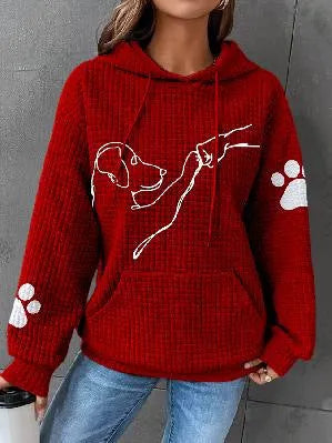 ModeGeist | Übergröße Weicher Damen Kapuzenpullover mit Hund Druck