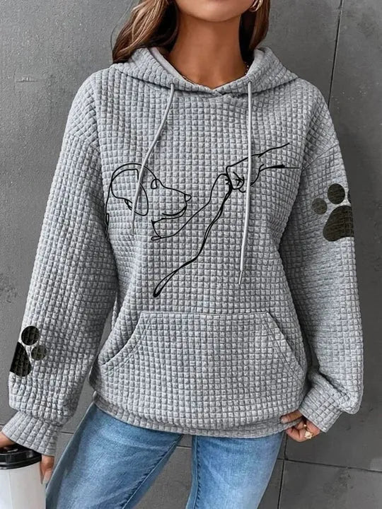 ModeGeist | Übergröße Weicher Damen Kapuzenpullover mit Hund Druck