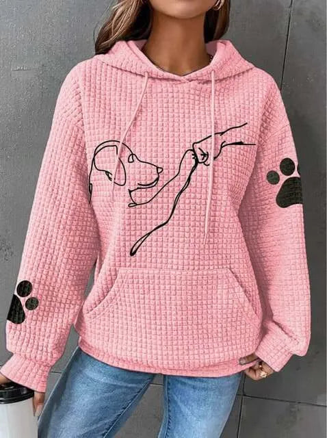 ModeGeist | Übergröße Weicher Damen Kapuzenpullover mit Hund Druck