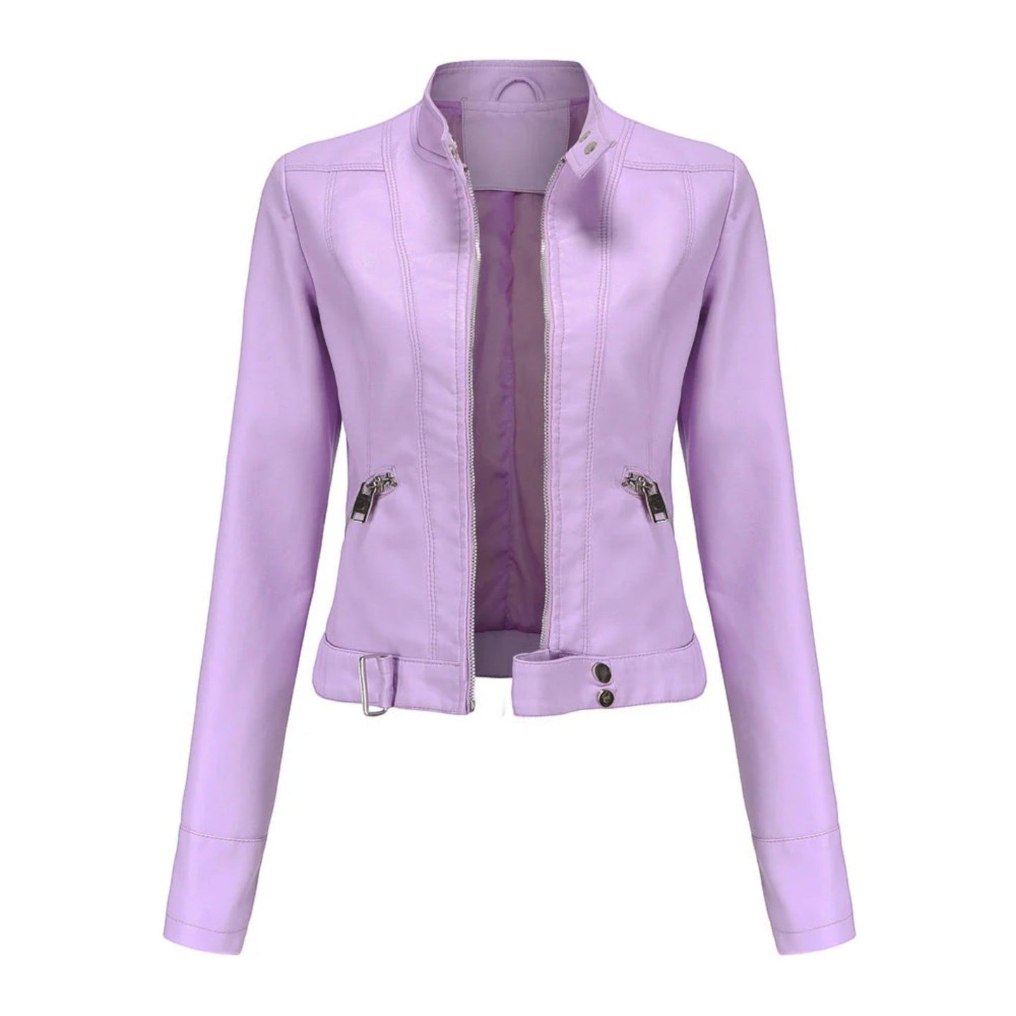 ModeGeist | Kurze Bikerjacke für Frauen - Langarm