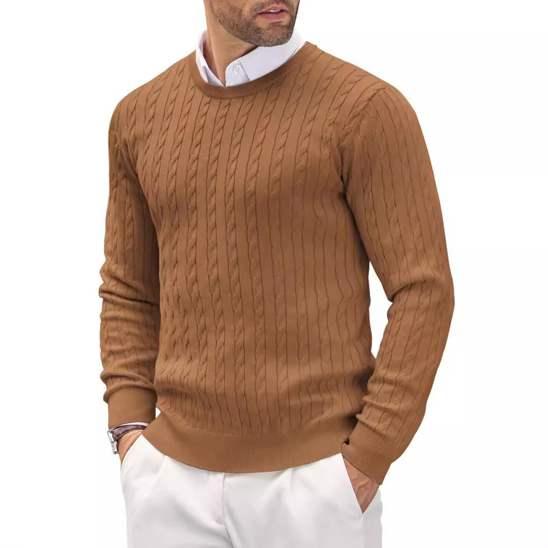 Slim Fit Feinstrickpullover für Herren mit Rundhals