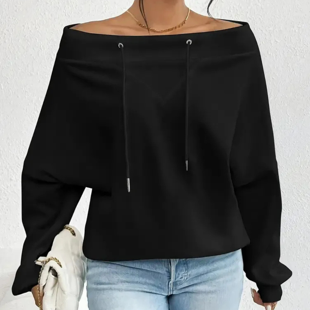 Elegantes, schulterfreies Sweatshirt für Damen von Fudus
