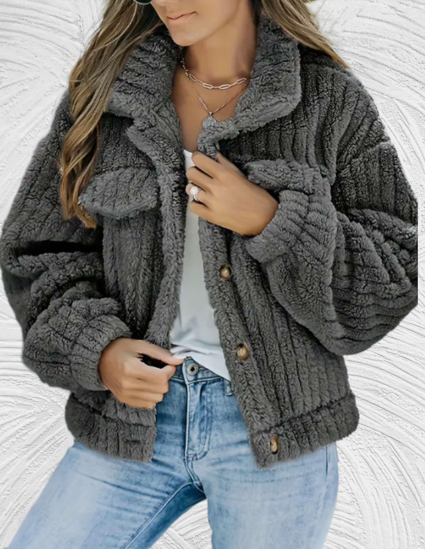 ModeGeist | Damen Wolljacke Stilvolle Winter/herbst