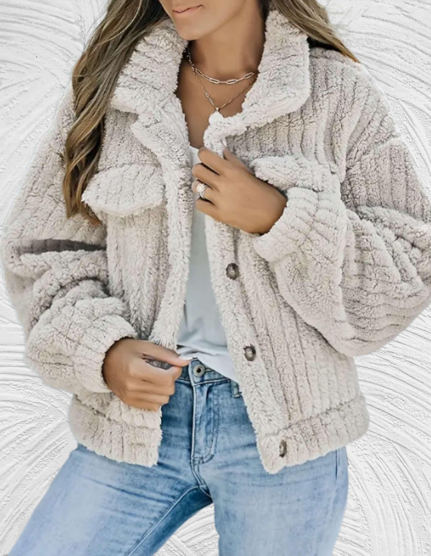 ModeGeist | Damen Wolljacke Stilvolle Winter/herbst