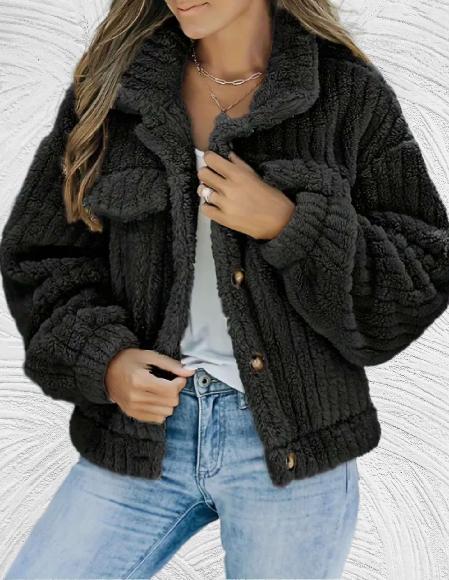 ModeGeist | Damen Wolljacke Stilvolle Winter/herbst