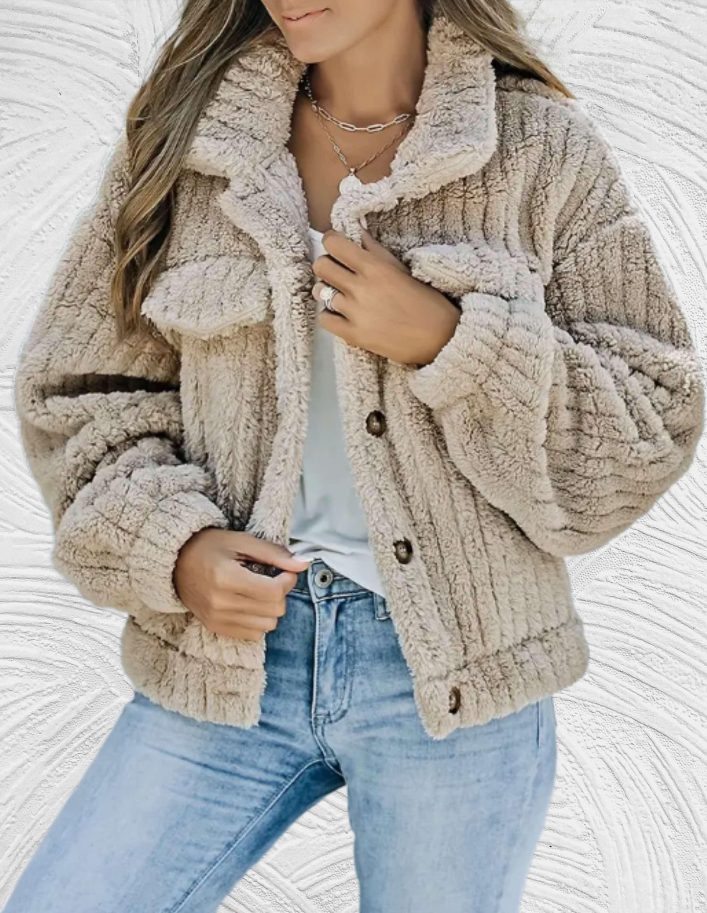 ModeGeist | Damen Wolljacke Stilvolle Winter/herbst