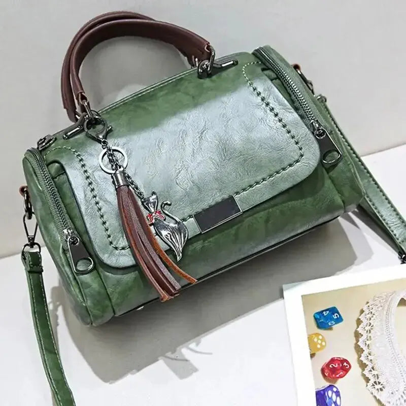 Edle Leder Schultertasche - Irmela