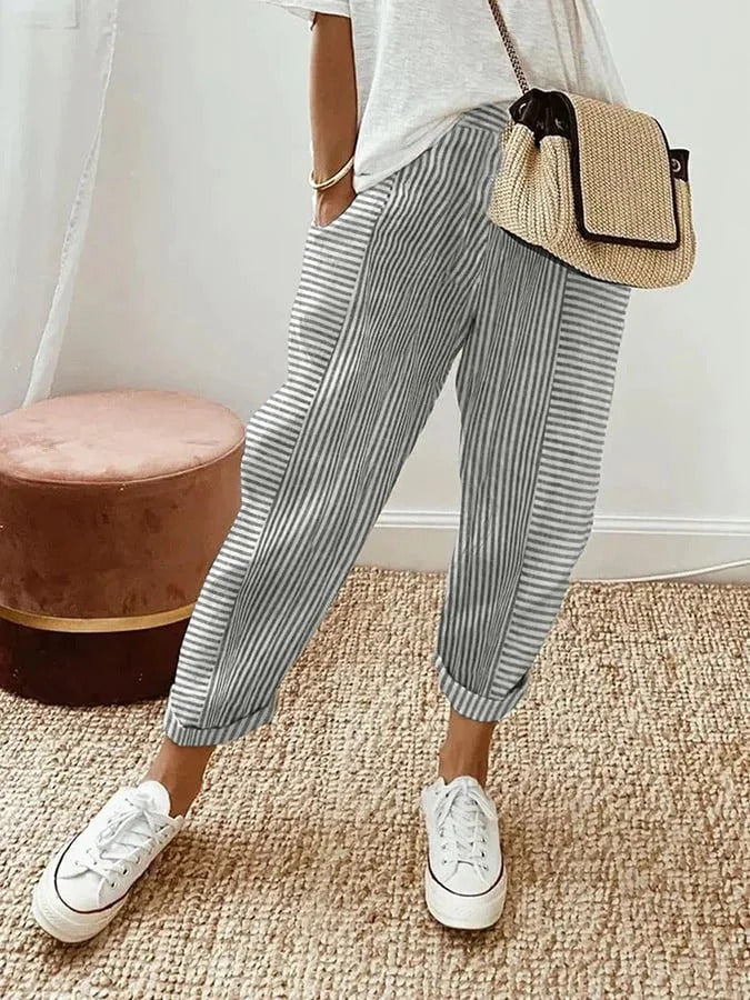 Baumwollhose Lianne mit Streifen