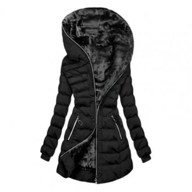 ModeGeist | Reißverschluss Puffer Langarm Jacke - Kapuze
