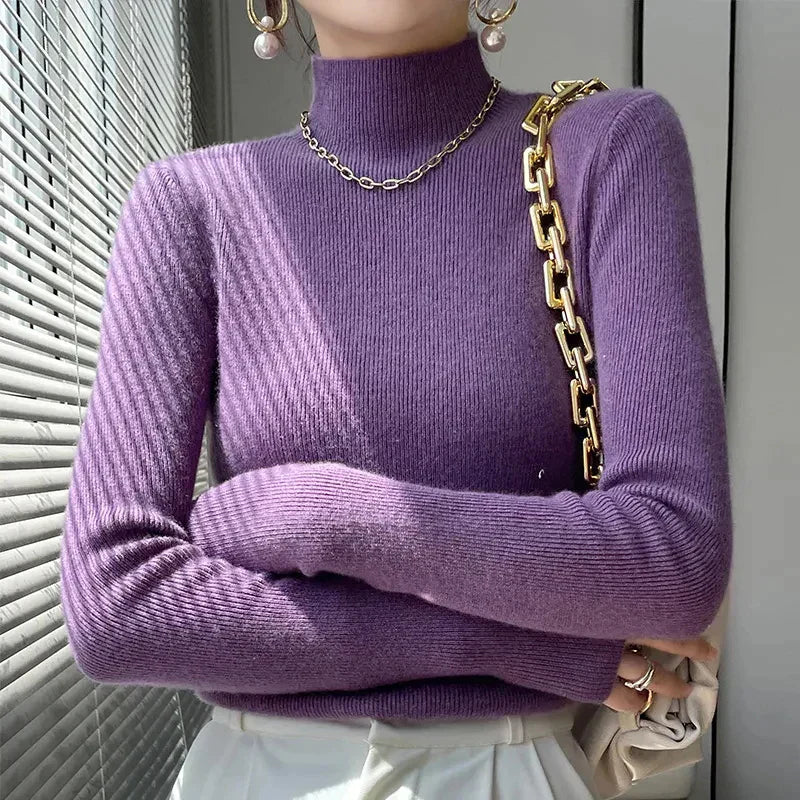 ModeGeist | Strickpullover mit Halbem Rollkragen und Langen Ärmeln