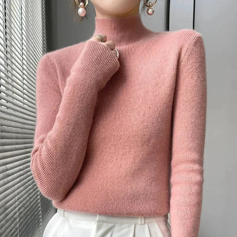 ModeGeist | Strickpullover mit Halbem Rollkragen und Langen Ärmeln